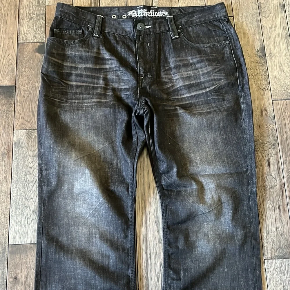 Vintage Affliction 100% cotton baggy jeans 40x34 - Picture 3 of 13